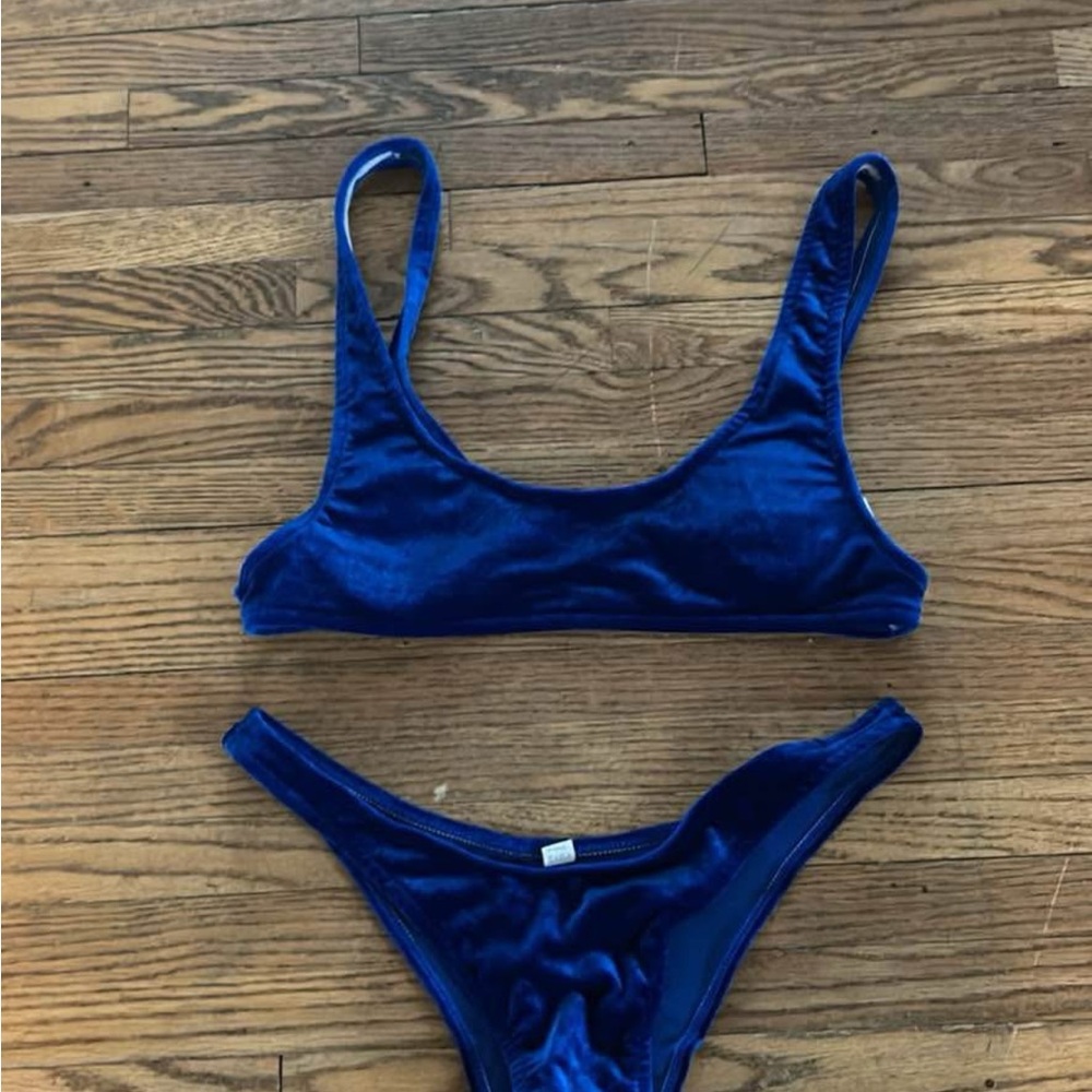 Blue Velvet Bikini Set